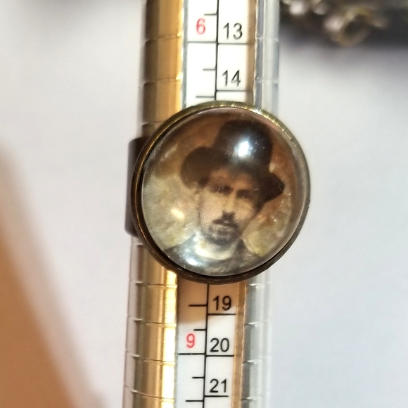 MzMax Creations "Cowboy Gent" OOAK Antique Picture Ring - Picture 5 of 6